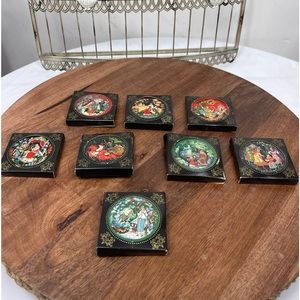 Set of 8 Russian Tianox porcelain Ornaments.